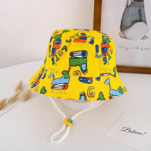 (52 cm (convient aux 2-5 ans) excavatrice jaune) Chapeaux bobs pour hommes de dessin animé Panama Chapeau d'été
