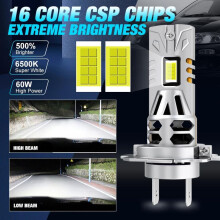 2 stücke H7 Led Scheinwerfer Lampen Mini Drahtlose 60w 20000lm 16 Core Csp Für Auto Scheinwerfer Auto