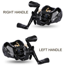 (zwart, linkshandig) Sougayilang 7.2:1 Gear Ratio Metal Spool Baitcasting Reel 18+1bb Anti Explosion