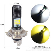 (Weiß, Gelb, H4) Led Motorrad Scheinwerfer Birne H4 Ba20d Px15d 24smd 3030 Hohe Leistung, Hohe Helligkeit