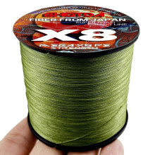 (legergroen, 18 lb) 8 strengen 100 m vislijn Supersterk gevlochten multifilament PE-touwkoord 18 lb