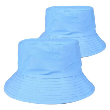 Chapeau bob pliable en coton pour enfant (52-54 cm) bleu ciel, unisexe, protection solaire pour l'extérieur