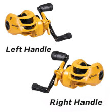 (geel, rechtshandig) Sougayilang 7.2:1 Gear Ratio Metal Spool Baitcasting Reel 18+1bb Anti Explosion