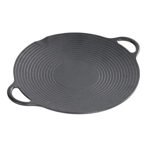 Garden Sanctuary Cast Iron Grill Pan BBQ Griddle Pan, 35cm