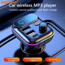 C29 Auto FM-zender Bluetooth 5.0 Mp3-speler DC12V/24V-ingang Dubbele USB 3.1A + PD 3.1A Snellaadautolader