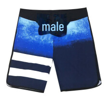 (blauw, 38) Elastische, snel drogende surfstrandshorts - gestreept en losvallend voor bodybuildingwedstrijden