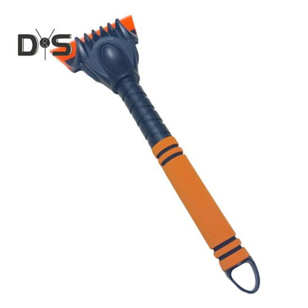 (orange) Grattoir à glace pour pare-brise de voiture Pelle à neige Outil de déglaçage avec poignée en mousse Déglaçage et dégivrage
