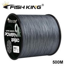 (grijs, 3,0-0,26 mm-40 lb) Fishing King 500m 9x Strand Gevlochten Vislijn Multifilament 100% PE Lijn