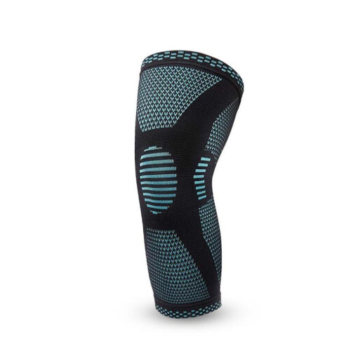 (blu) Ginocchiera protettiva per rotula, in silicone, con molla, per basket e corsa.