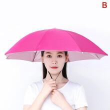 (rose red) Fishingumbrella Hat Folding Umbrella Cap Camping Fishing Hiking Festival Outdoor