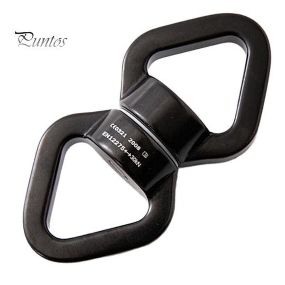 (noir) Balançoire pivotante en alliage d'aluminium 30kn Anneau rotatif universel Anneau aérien Yoga Hamac Connecteur rotatif Escalade en plein air