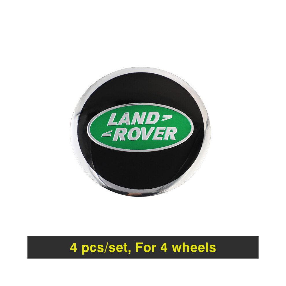 (Noir Vert) 4pcs Autocollant de Centre de Roue de Voiture 56mm Couverture Accessoires de Voiture Land Rover Freelander