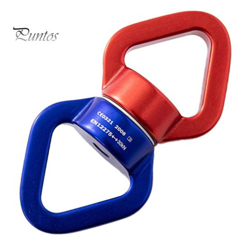 (rouge,bleu) Balançoire pivotante en alliage d'aluminium 30kn Anneau rotatif universel Yoga aérien Hamac Connecteur rotatif Escalade en plein air