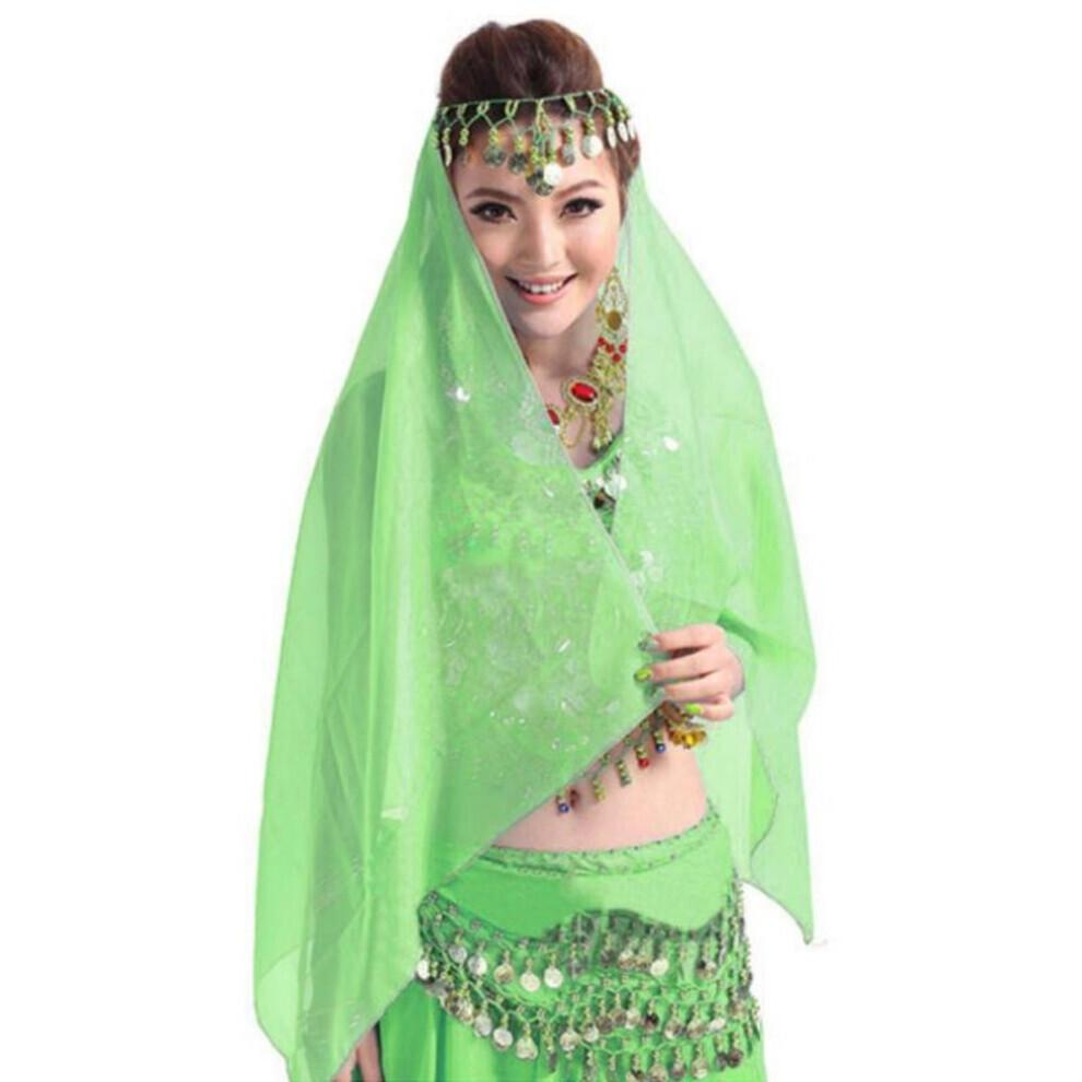 (vert clair) Bandeau de danse orientale (baladi) Foulard en mousseline pour femme Costume de danse