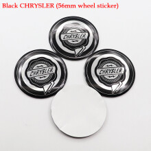 (56 Noir KLSL) 4 pièces Chrysler Voiture Logo Enjoliveur de Roue Jante Badge Couvre Autocollants Refit Décoration