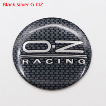 (Autocollant de roue 65 mm Noir-Argent-G OZ) 4 pcsO.z Oz Logo de voiture de course Enjoliveur de protection de