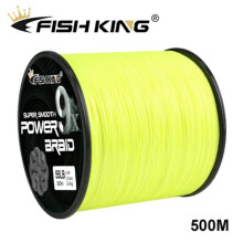 (geel, 3,0-0,26 mm-40 lb) Fishing King 500m 9x Strand Gevlochten Vislijn Multifilament 100% PE Lijn
