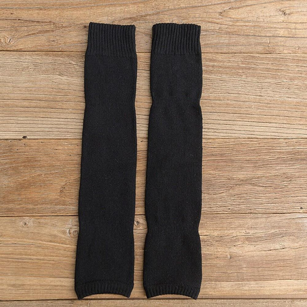 (noir, Taille unique) (projecteur)chaussettes à genoux en velours pour hommes et femmes à jambes épaisses et chaudes
