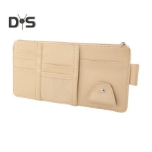 (beige) Auto zonneklep organizer ID-kaart kentekenbewijs houder met elastische band Auto zonneklep opbergtas