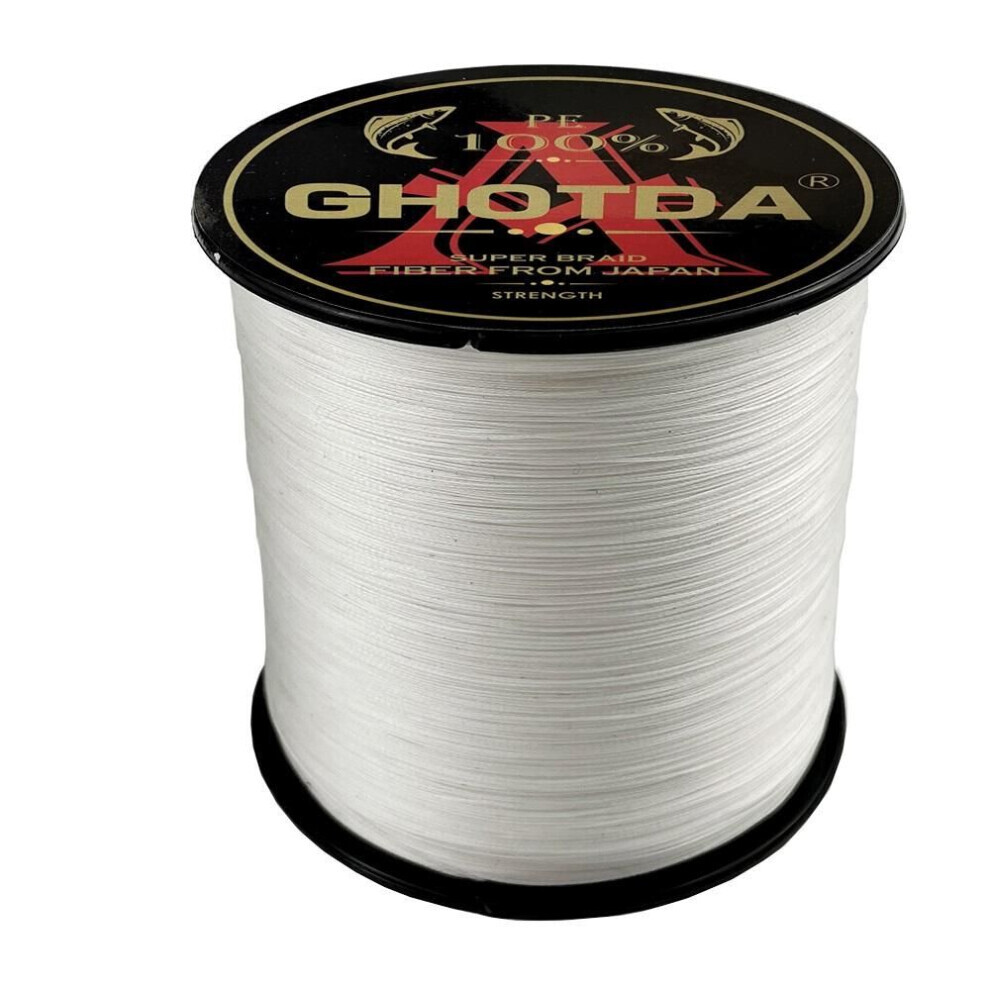 (blanc, 35lb) Ghotda Pe Ligne de Pêche Tressée Multifilament 100m 4 brins 10-80lb Lignes pour Cordes de Pêche