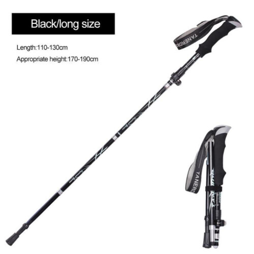 (Black) Ultralight Telescopic Aluminum Hiking Pole