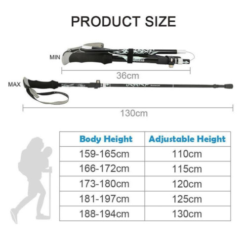 (Green) Ultralight Telescopic Aluminum Hiking Pole 1
