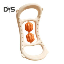 (beige) 1/2 anillo de yoga con rodillo de masaje, portátil, para entrenamiento de pilates, fitness,