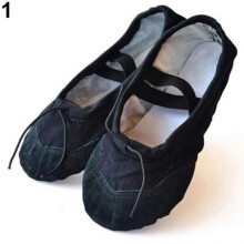(nero, 22) Scarpe da ballo per adulti, in tela, per ginnastica, per bambine, in punta, coppia