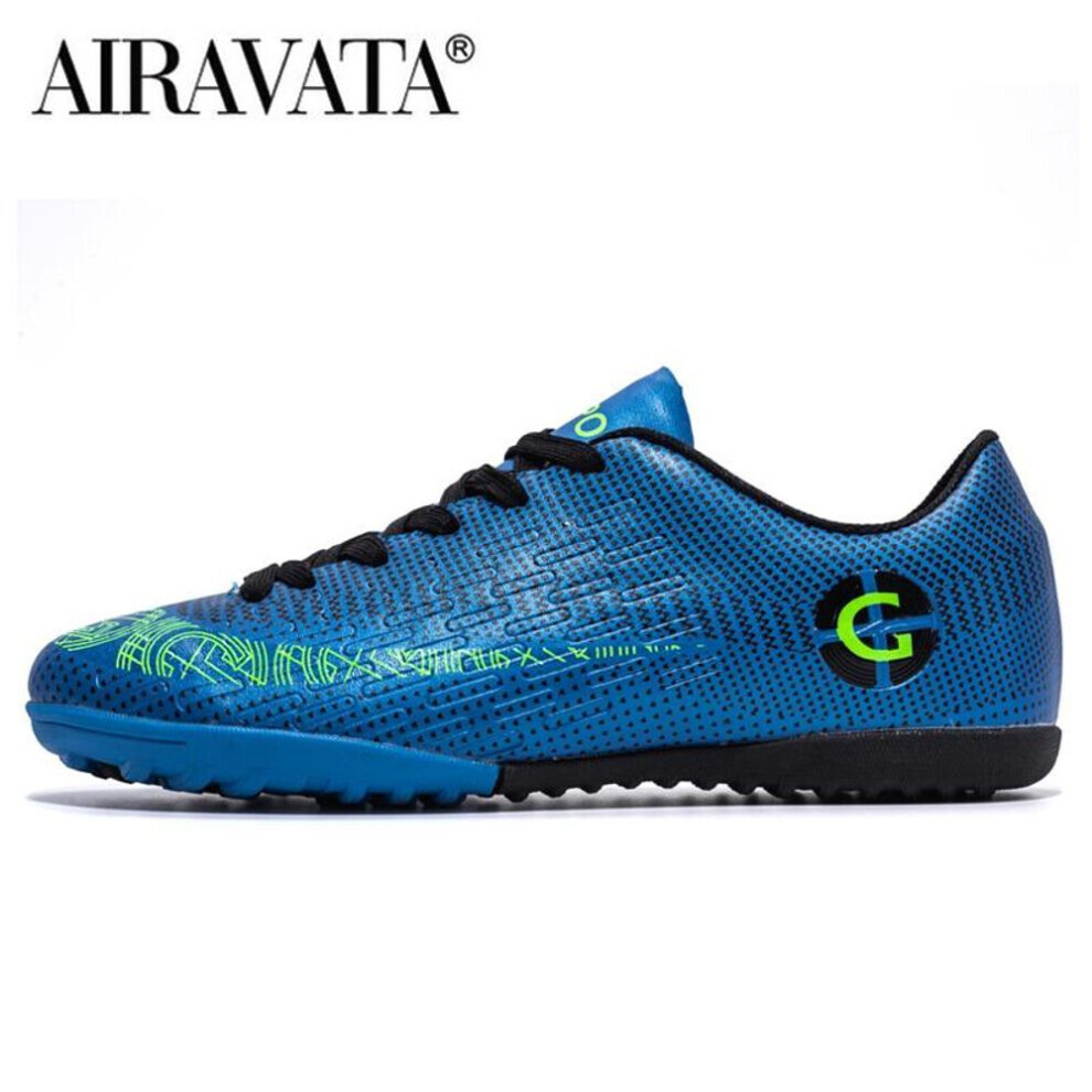 Bottes de football hommes et chaussures enfants FG/TG anti-dÃrapantes taille 31-48 (bleu, vert, 34)