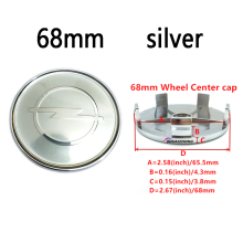 (4pcs 68mm argent) 4pcs cache-moyeux de roue de voiture protecteurs de jantes noirs et argentés pièces de marque
