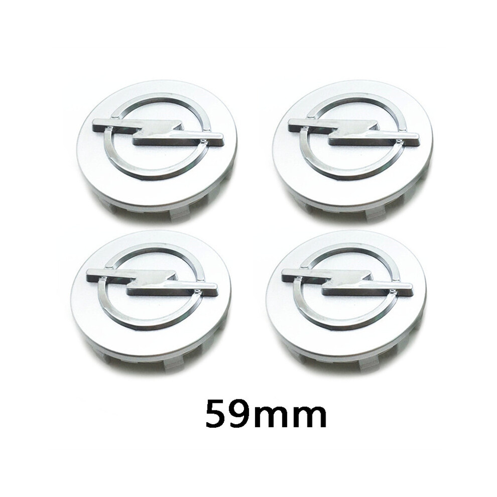 (4pcs 59mm argent) 4pcs cache-moyeux de roue de voiture Opel Astra Mokka Insignia Zafira Corsa Tigra