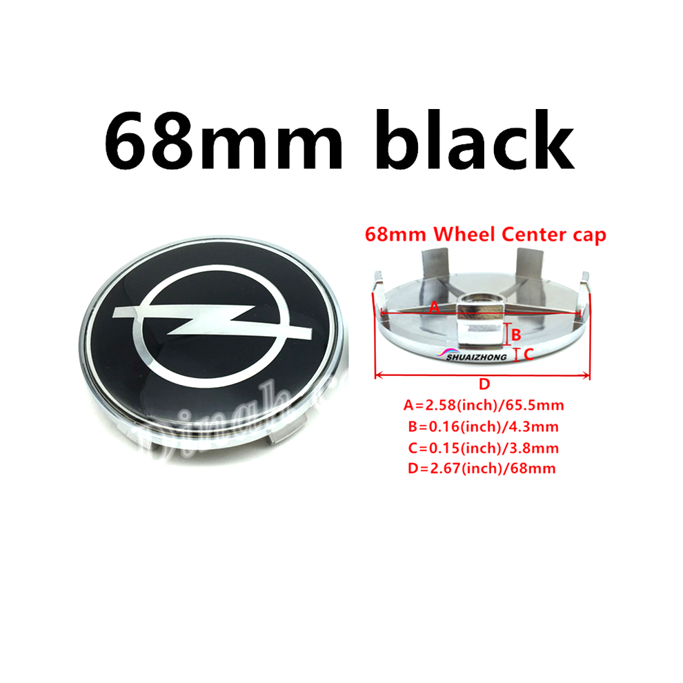 (4 pièces 68 mm noir) 4 pièces cache-moyeux de roue de voiture protecteurs de jantes noir argent pièces de marque