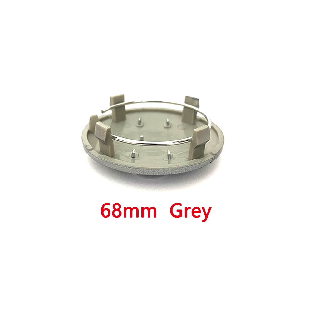 (Gris 68 mm 8D0601170) 4 pièces Gris Noir Cache-moyeux de roue de voiture Cache-moyeu de jante Anti-poussière