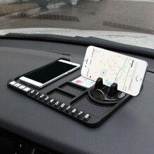 (zwart, zwart. OPP-zak) Multifunctionele antislip autotelefoonmat en navigatiebeugel