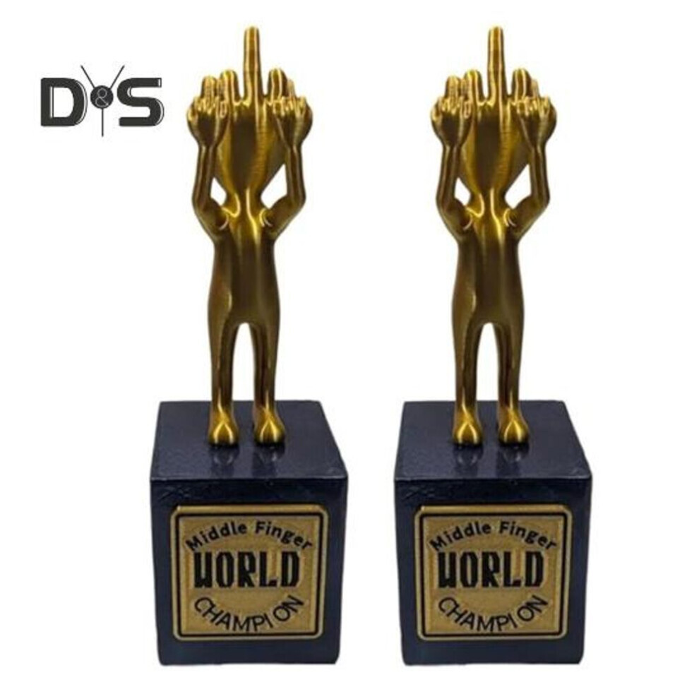 Trophée du Champion du Monde du Doigt du Milieu Trophée Funny Prank Trophée Vibrant du Doigt du Milieu Décoration du Bureau et de la Maison