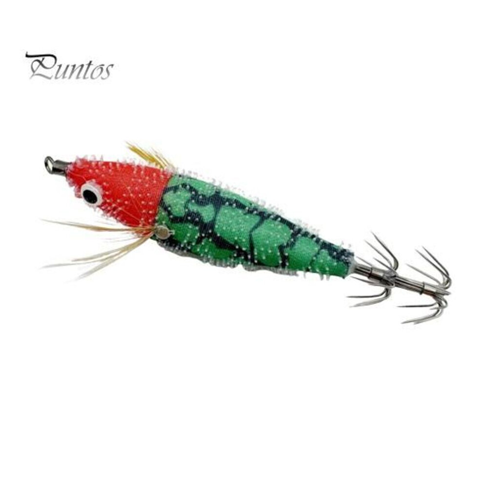 (red,green) 7.5cm/6g Bionic Shrimp Lure With Squid Hook Glow-in-the-dark Realistic Artificial Bait Saltwater Freshwater Bass Walleye
