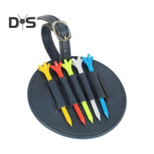 (blu scuro) Borsa da golf in similpelle con 5 tee, custodia per accessori da golf, organizer per tee