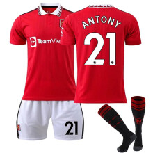 (weiß, XS) 22/23 Manchester United Heim-Fußballtrikots, Shorts und Socken-Set, neue Saison, Shorts und