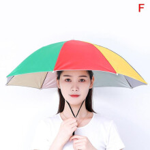 (watermelon red) Fishingumbrella Hat Folding Umbrella Cap Camping Fishing Hiking Festival Outdoor