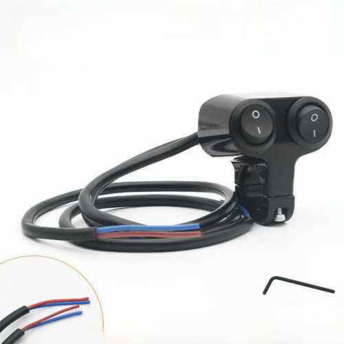 (Dual 2-wire 2-speed) Electric Motorcycle Multi-function Aluminum Switch: Headlight & Flash