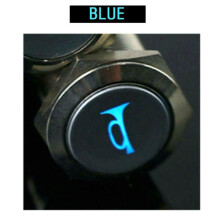 (blauw) Waterdichte 12v elektronica metalen aluminium 16mm drukknop momentschakelaar led power autovergrendeling
