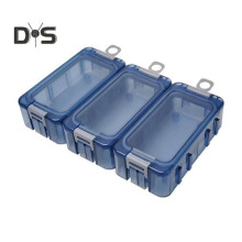 (helderblauw) 3 stuks/set Vislokdoos Glow-in-the-dark Draagbare waterdichte zware kunstmatige vislokhaak