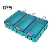 (lichtblauw) 3 stuks/set Vislokdoos Glow-in-the-dark Draagbare waterdichte zware kunstmatige vislokhaak