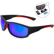 (schwarz, blau) Queshark Polarisierte Fahrrad-Sonnenbrille Uv400 Sportbrille Damen Herren Angeln Wanderbrille