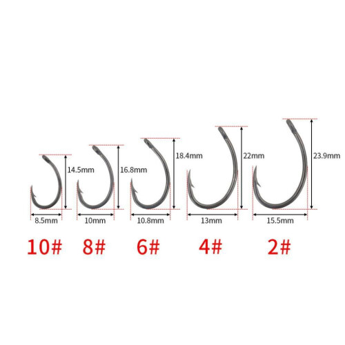(4#) Professionele vishakenset Tackle Terminal 50 stuks Karper Grof 1