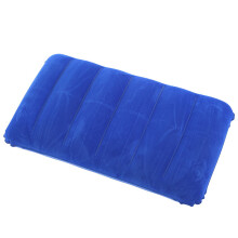 Oreiller de voyage gonflable en PVC (bleu) pour l'extérieur, repose-nuque portable pour voyage, coussin repose-menton
