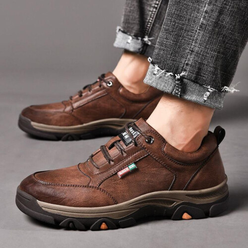 (schwarz, 44) Herren Leichte Outdoor Leder Wanderschuhe 2