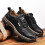 (schwarz, 44) Herren Leichte Outdoor Leder Wanderschuhe 2