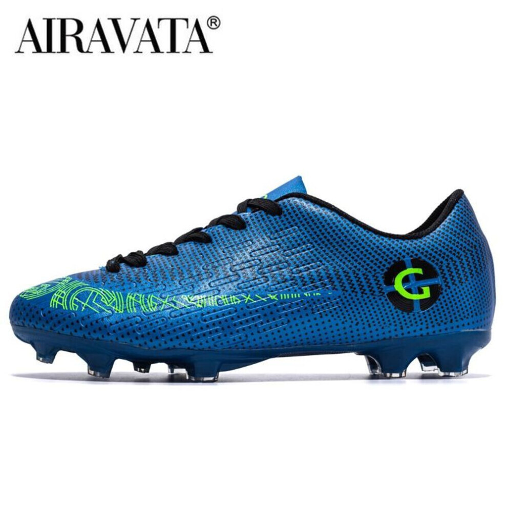 Bottes de football pour hommes et chaussures pour enfants (vert, bleu, 34) Taille 31-48 FG/TG AntidÃrapantes pour entraÃnement Futsal
