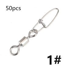 (1#-50st) Ftk-drukmeter 50st Snoekvisaccessoires Connectorpen Lagerwartel Roestvrijstalen karabijnhaak